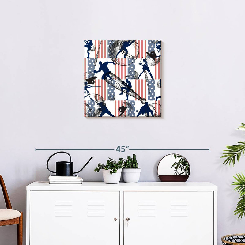 Motif de baseball Sireci, H 20 po x l 20 po
