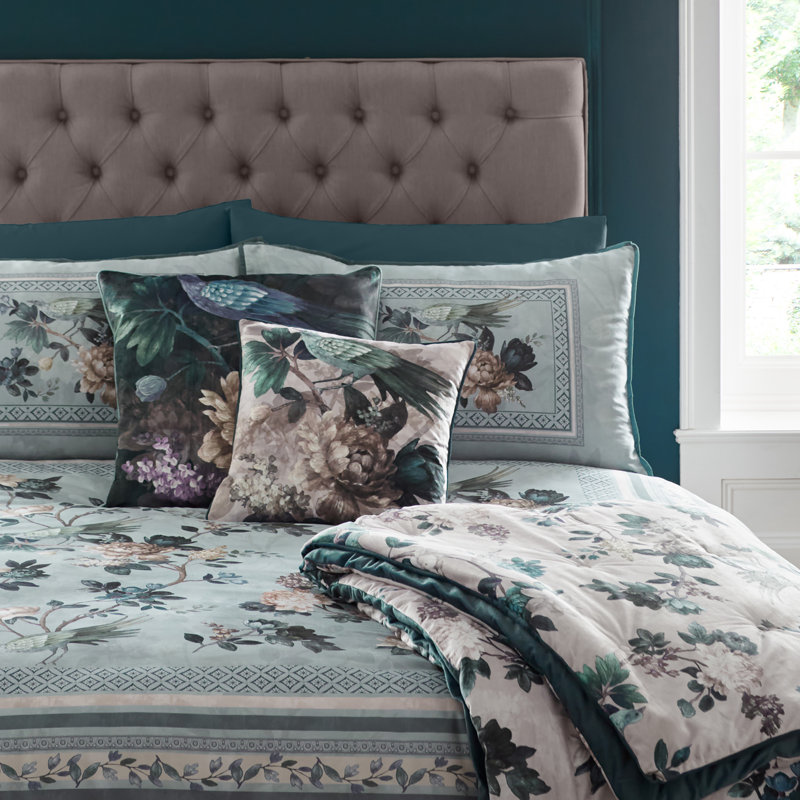 Winchester Floral Blue Square Cushion Cover