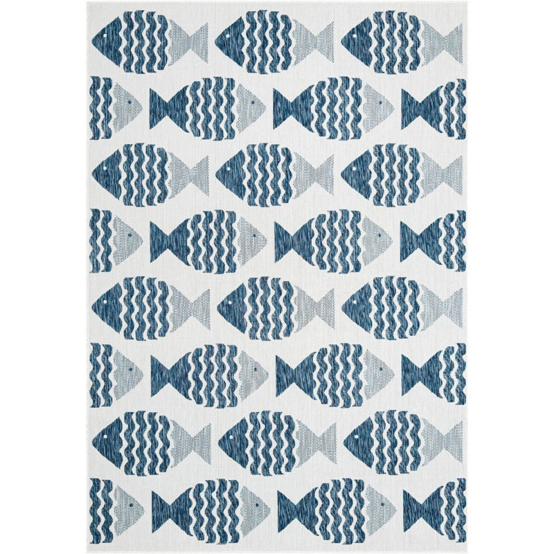 Tapis contemporain bleu marine Daitzman, Rectangle 6 pi 1 po x 9 pi