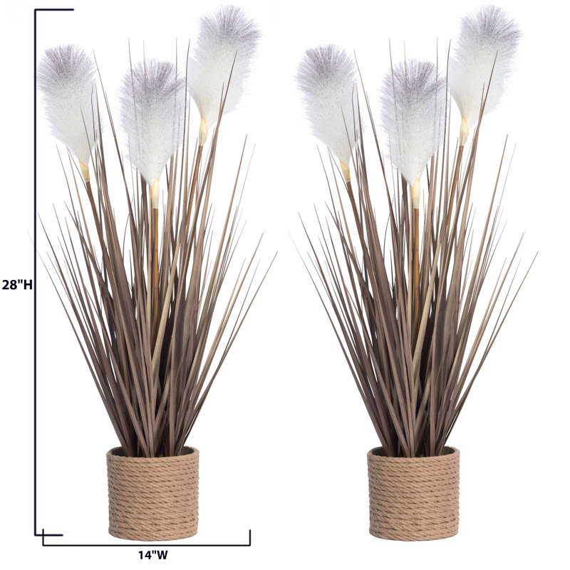 Herbe de roseau artificielle | Blanc | 28 po de hauteur | Paquet de 2 | Primevue