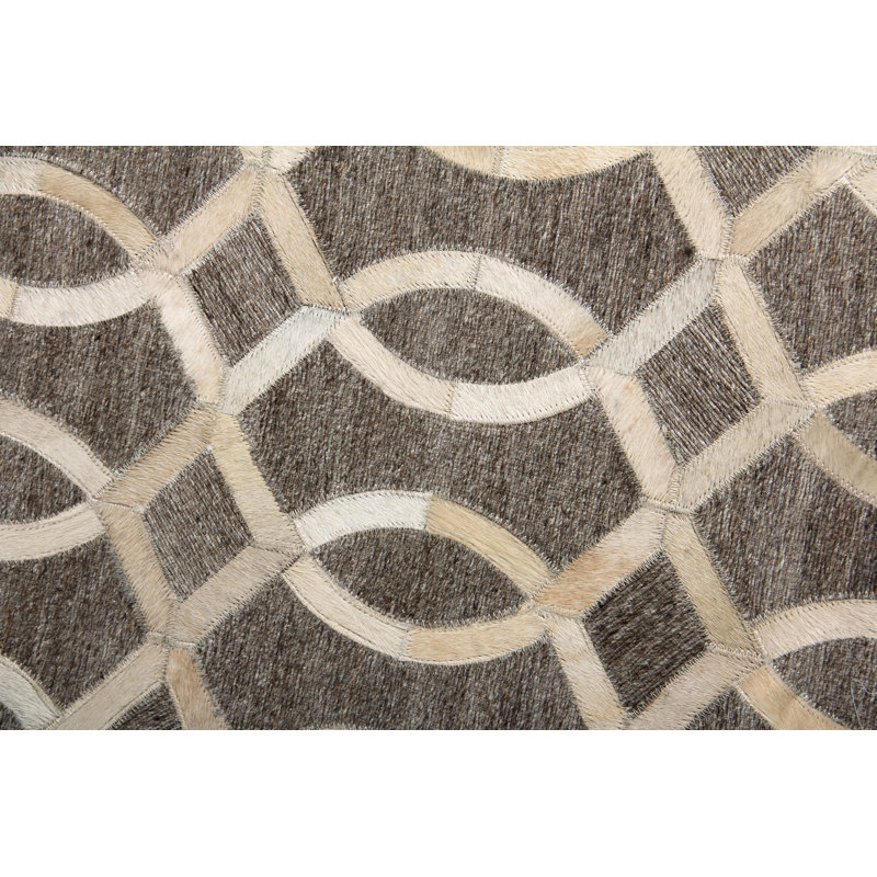 Berlin Cowhide Geometric Area Rug, Rectangle 12' x 15'