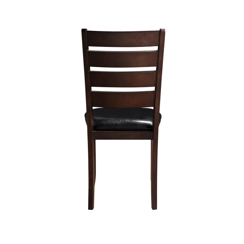 2 chaises de salle à manger contemporaines - Cuir synthétique noir et dossier pour un look moderne (de 2) Revêtement élégant