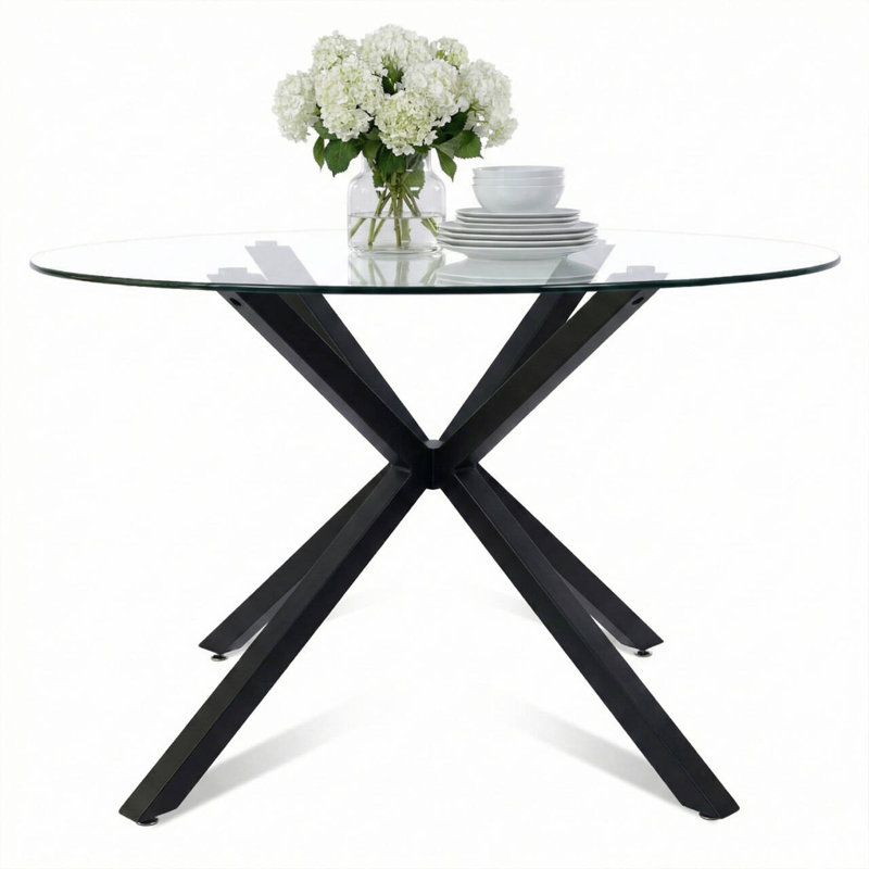 Table de salle à manger Jablon, Noir