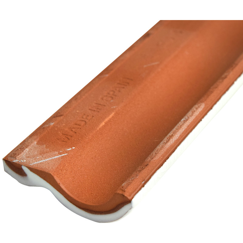 Antic Craquelle 6" x 2" Glossy Ceramic Mudcap Tile Trim in Gris claro
