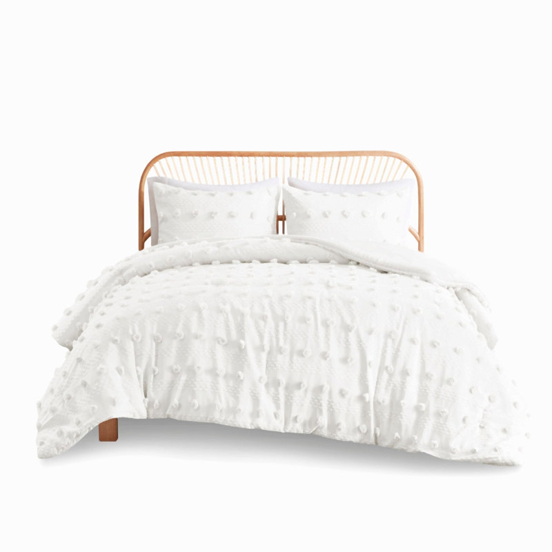 King/Cal King Clip Jacquard Comforter Set, Ivory