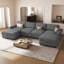 Canapé modulaire modulaire en U avec 2 repose-pieds de rangement, tissu chenille pour le salon-756984162