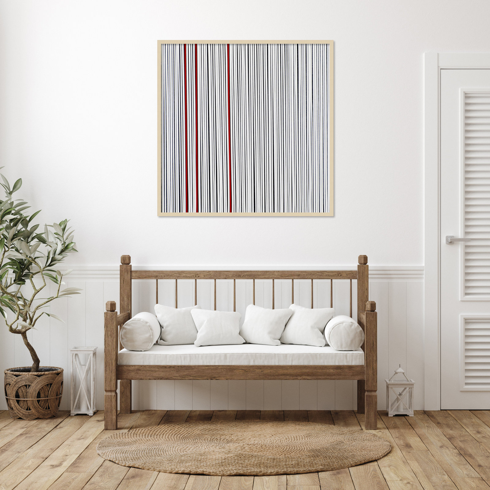 Mostly White Print by Alex Dunn, 41" H x 41" W x 1" D, Brown