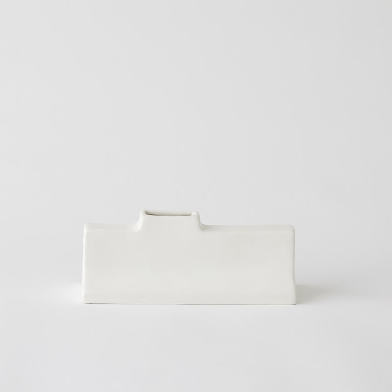 Icon Wide Vase-Matte White-Sm