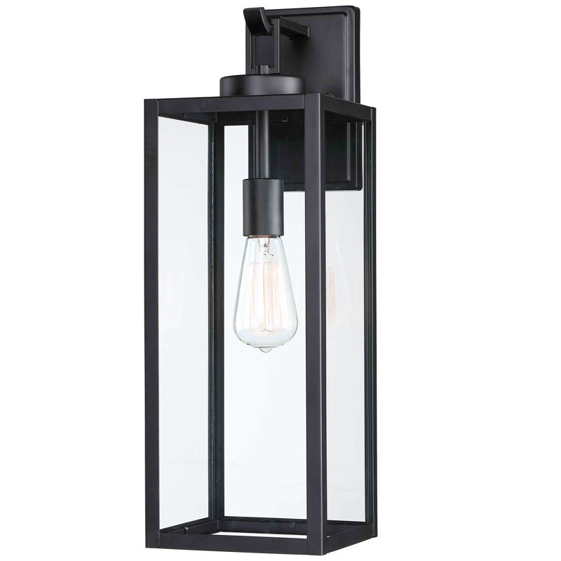 Schock Black Steel Wall Light with High-transparency Glass(Set of 4), 22.34" H  x 7" W x 7" D
