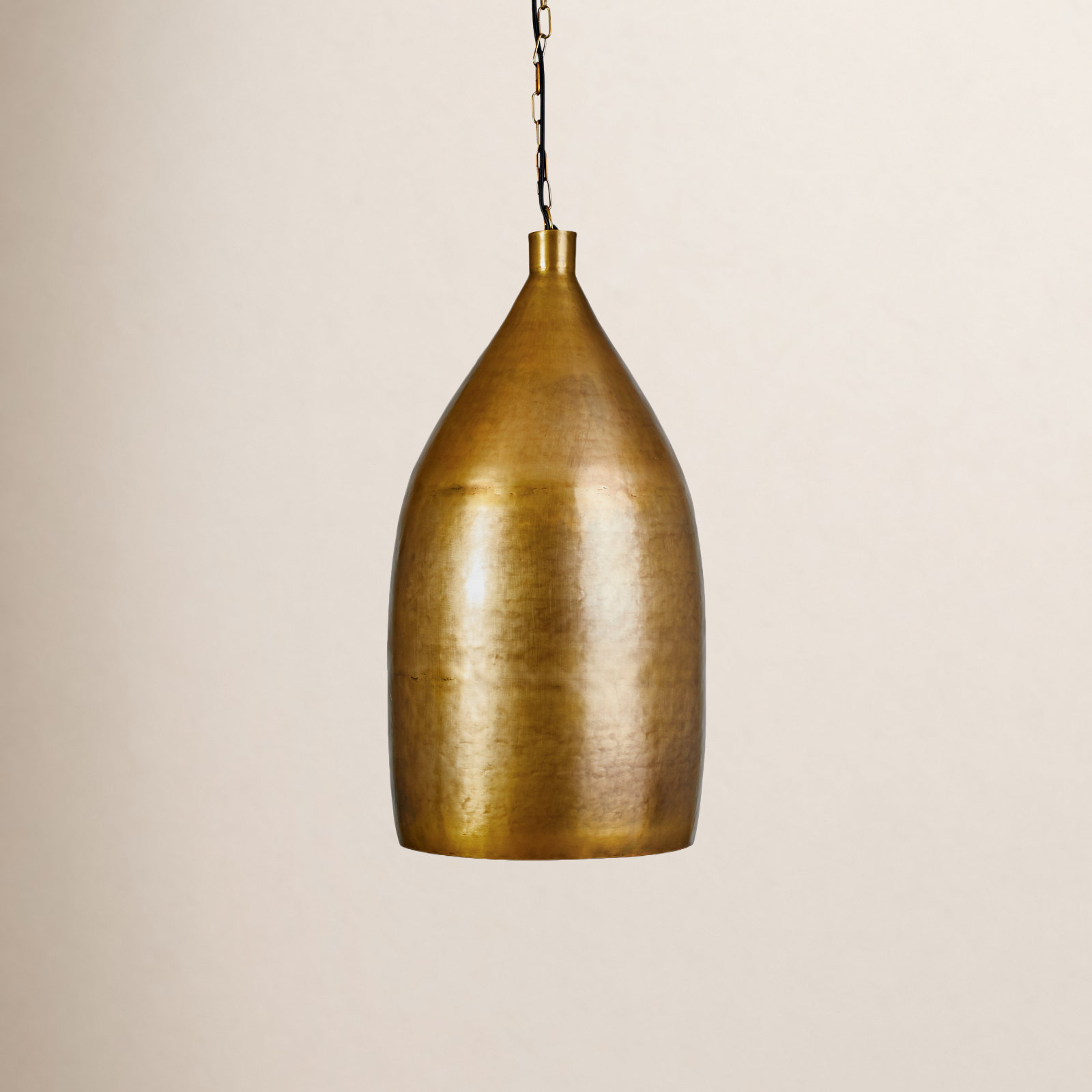 Single Light Iron Dimmable Pendant, 25'' H X 12'' W X 12'' D, Gold