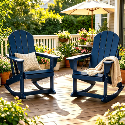 Ensemble de 2 chaises berçantes surdimensionnées toutes saisons Adirondack