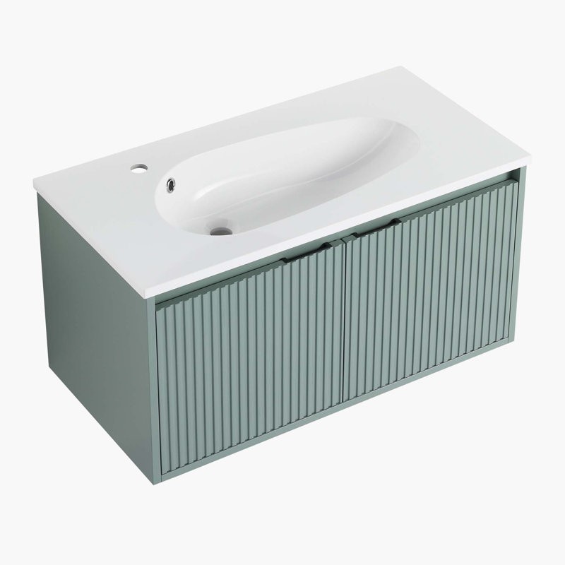 Meuble-lavabo flottant 36 po avec lavabo en résine