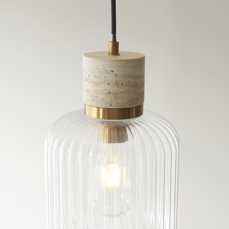 1 - Light Brass Pendant, Natural