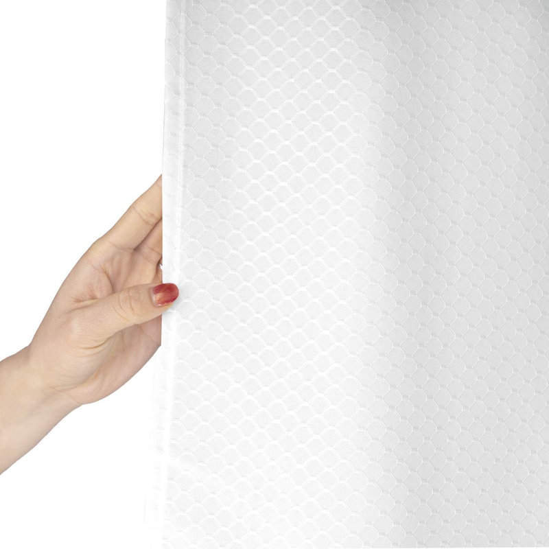 Rideau de douche Waffle Weave Polyester, Blanc