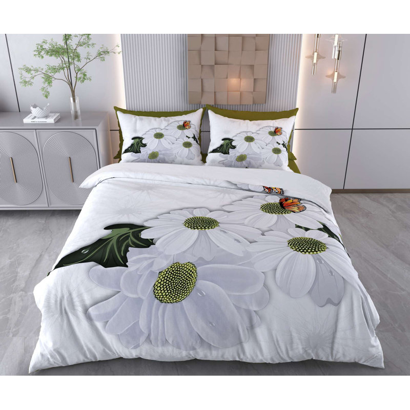 Ensemble de housse de couette, White/Green Floral