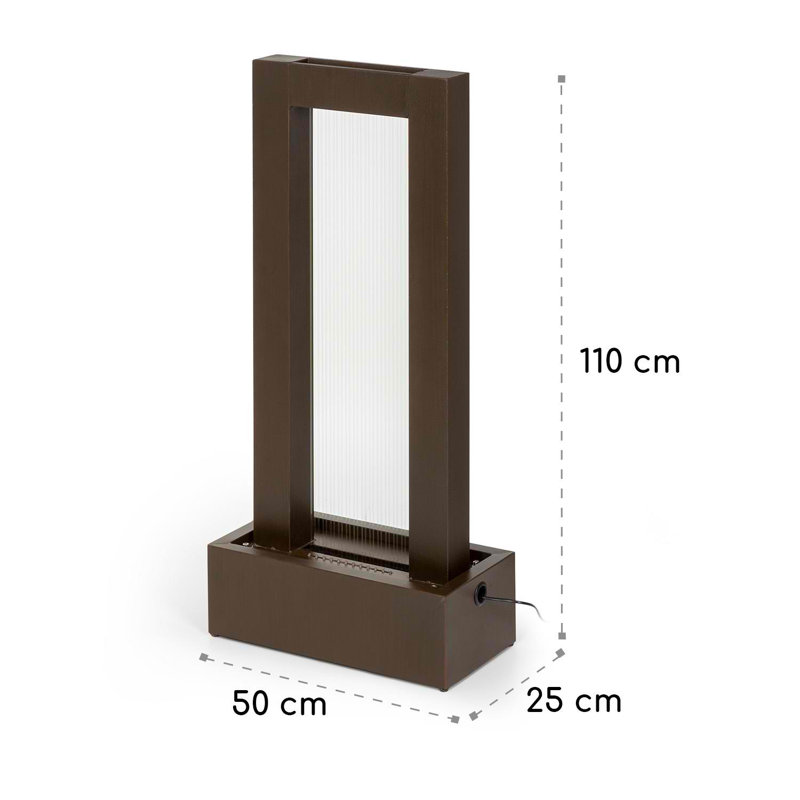 Metal Weather Resistant Floor Fountain with Light