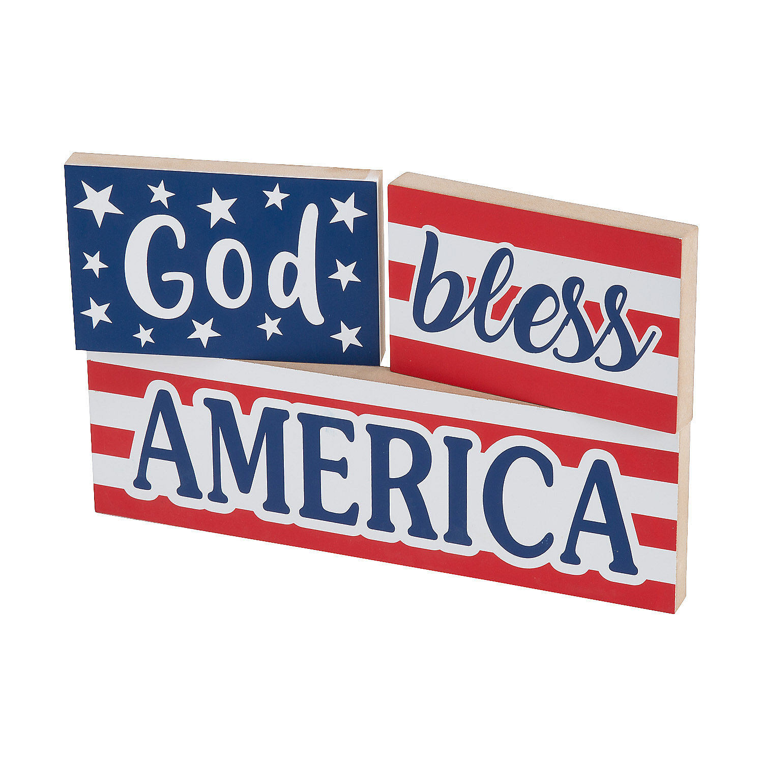 The Holiday Aisle® 3 Piece Rashawn Patriotic Tabletop Blocks Set | Wayfair