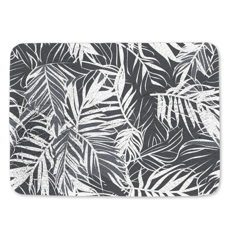 Tapis de bain floral, L 17 po x L 24 po