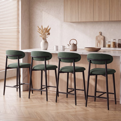 Tabourets de bar rembourrés à hauteur de comptoir avec pieds en métal pour la cuisine et la salle à manger