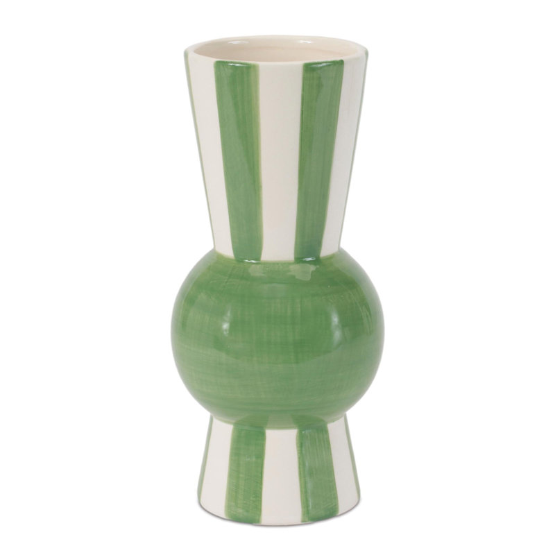 Vase effilé rayé H 8 po