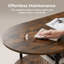 Table basse ovale avec tablettes ouvertes à 2 niveaux en bois rustique brun avec pieds colonne romaine