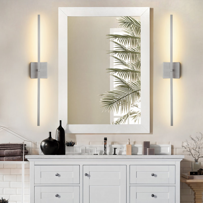 Jaiman 30'' 2-Light Dimmable LED Bath Bar, Brushed Nickel