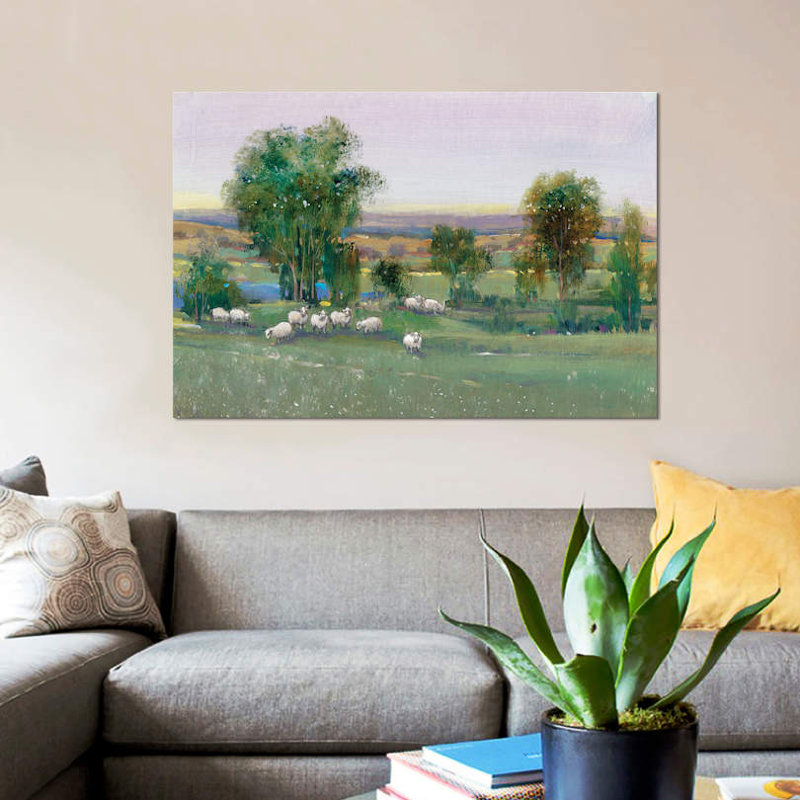 « field of brebis ii », reproduction de photo sur toile, H 8 po x l 12 po x P 0,75 po, Toile tendue