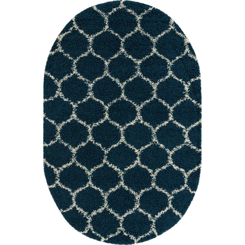 Geometric Indoor Rug, Oval 5'3" x 8'