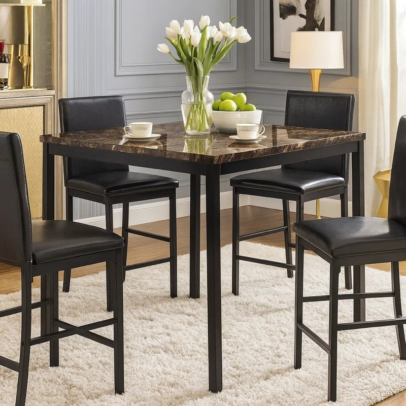 Johnchristopher Marble Top Metal Base Dining Table