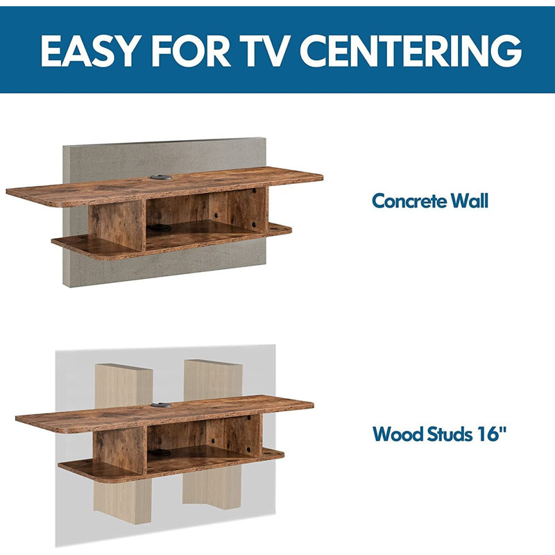 Soltane Floating TV Stand for TVs up to 85", Rustic Brown