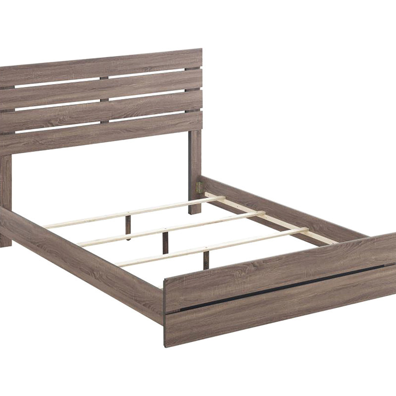 Grand lit à panneau rustique avec structure stable - Assure une bonne nuit de sommeil assorti et rehausse l'esthétique de la chambre à coucher