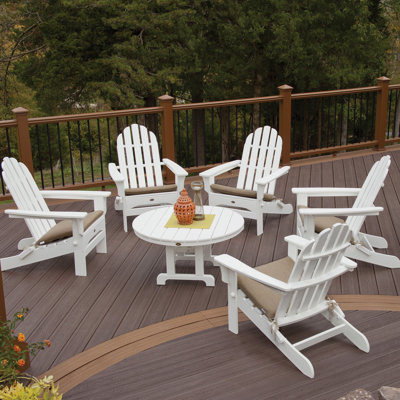 TREX Outdoors Cape Cod 6-Piece Folding Adirondack Conversation Set