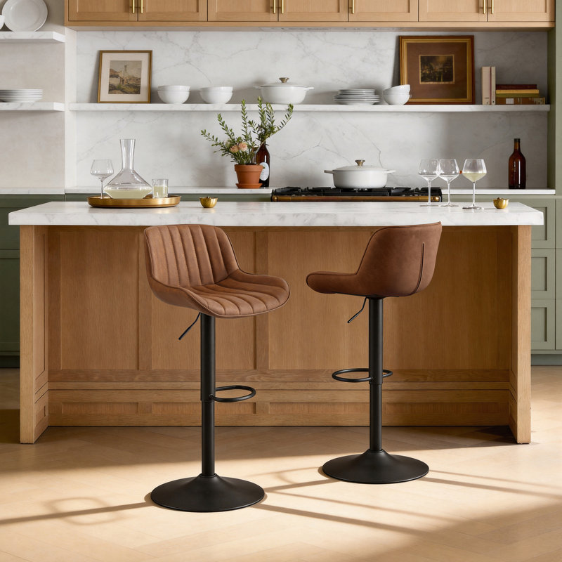 Tabouret de bar et de comptoir Almeida, Brun