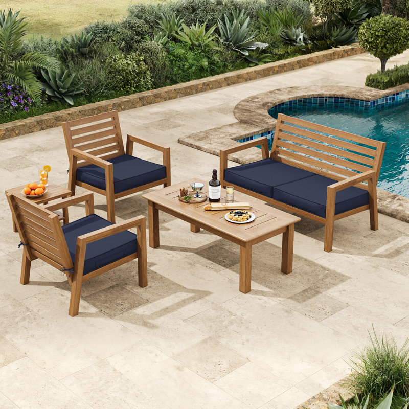 Coussins de chaise d'extérieur 19 x 19 x 4, L 19 po x P 19 po, 4'', Marine