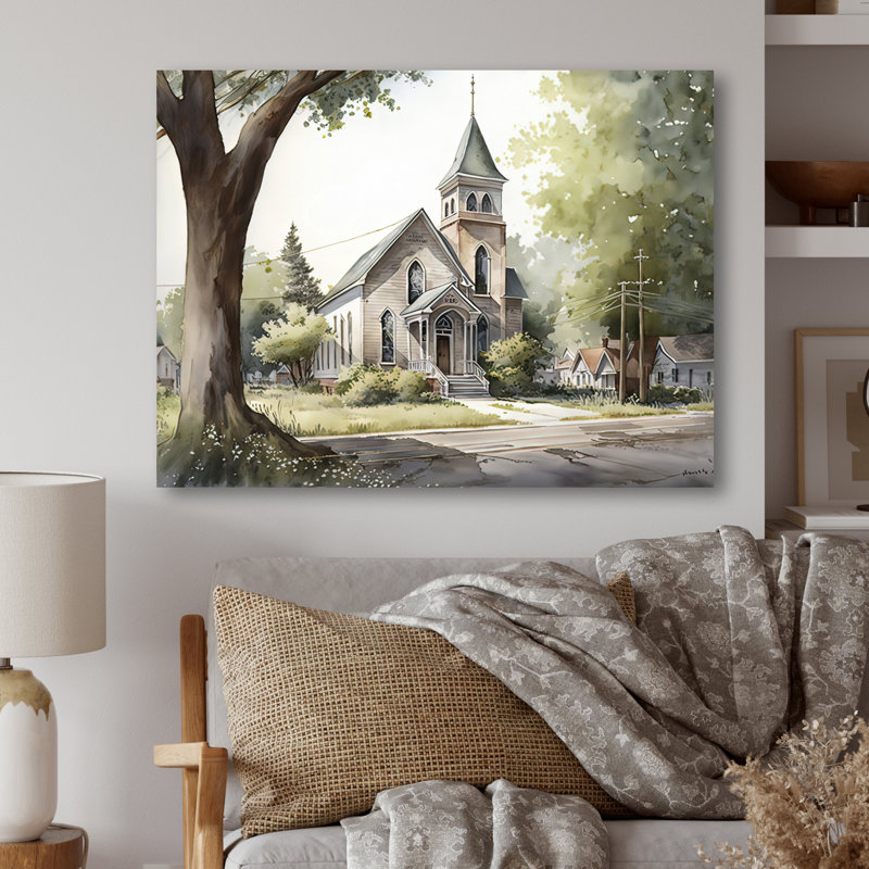 «Monochome Yellow and Gray Farm III - Barn Farm Ranch», art mural encadré, Toile tendue, H 12 po x l 20 po x P 1 po