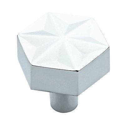 (Paquet de 5) Bouton géométrique moderne chromé poli de 1 pouce