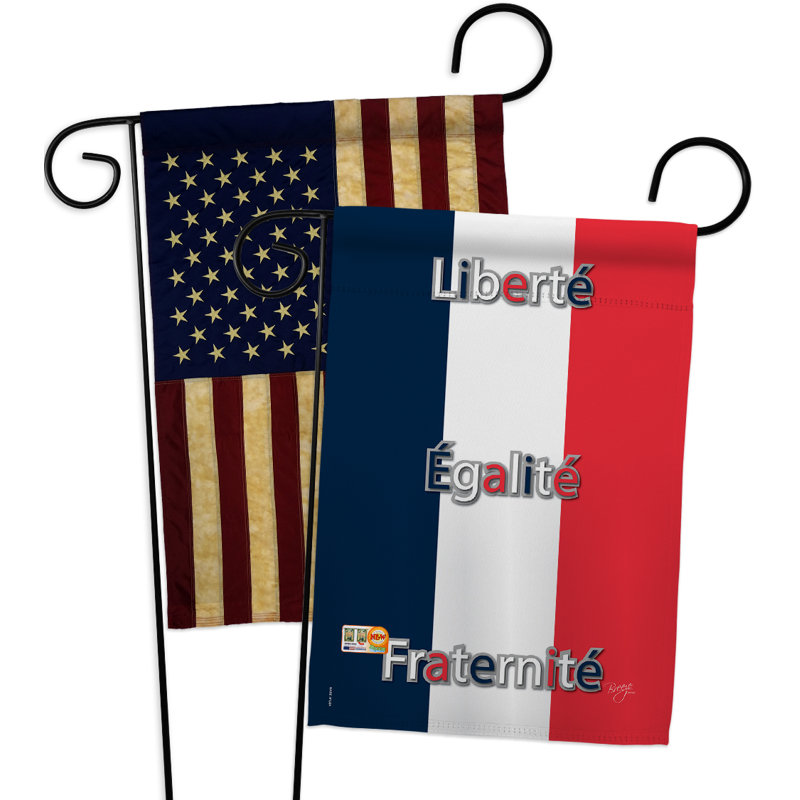 Ensemble de drapeaux décoratifs en polyester 2 faces 19 x 13 po 2 pièces france impressions