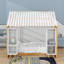 Lit simple en bois avec toit, lit pour enfants avec 2 garde-robes mobiles-114350005