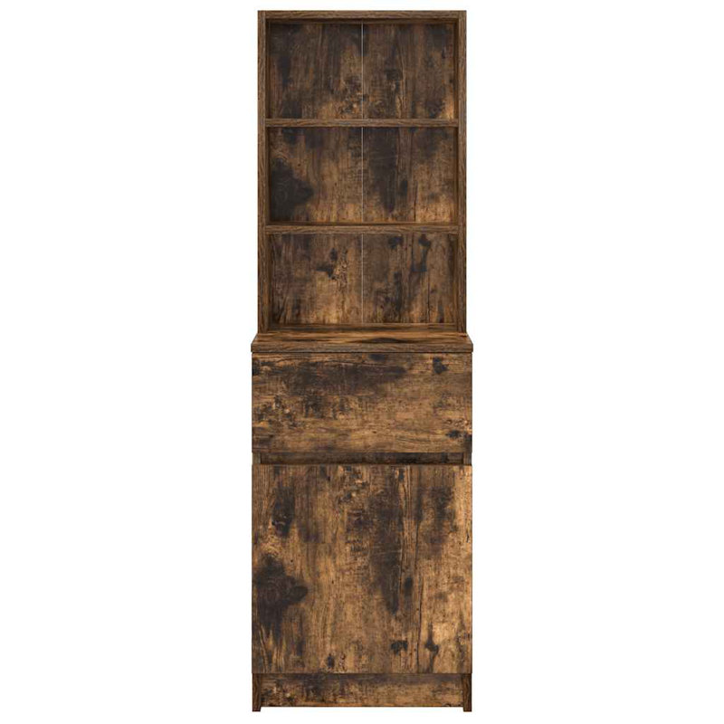 Bedside Cabinet 39X35x125 Cm Engineered Wood, Smoked Oak