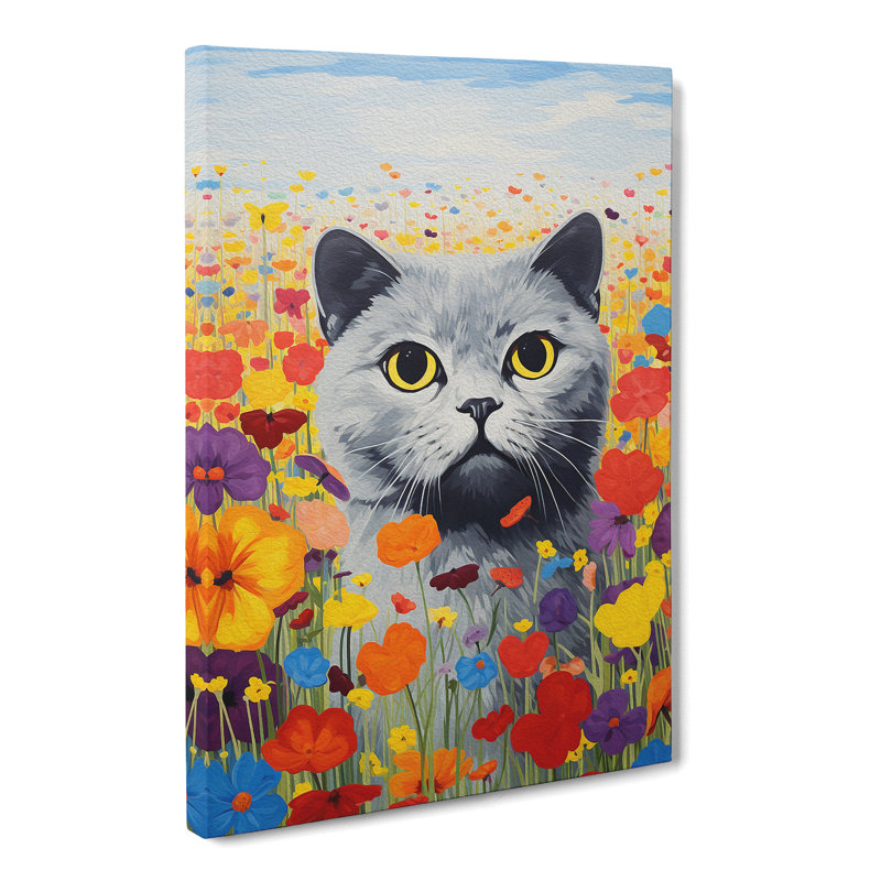Cat Colour Field No.2 - Wrapped Canvas, 50cm H x 35cm W x 3cm D