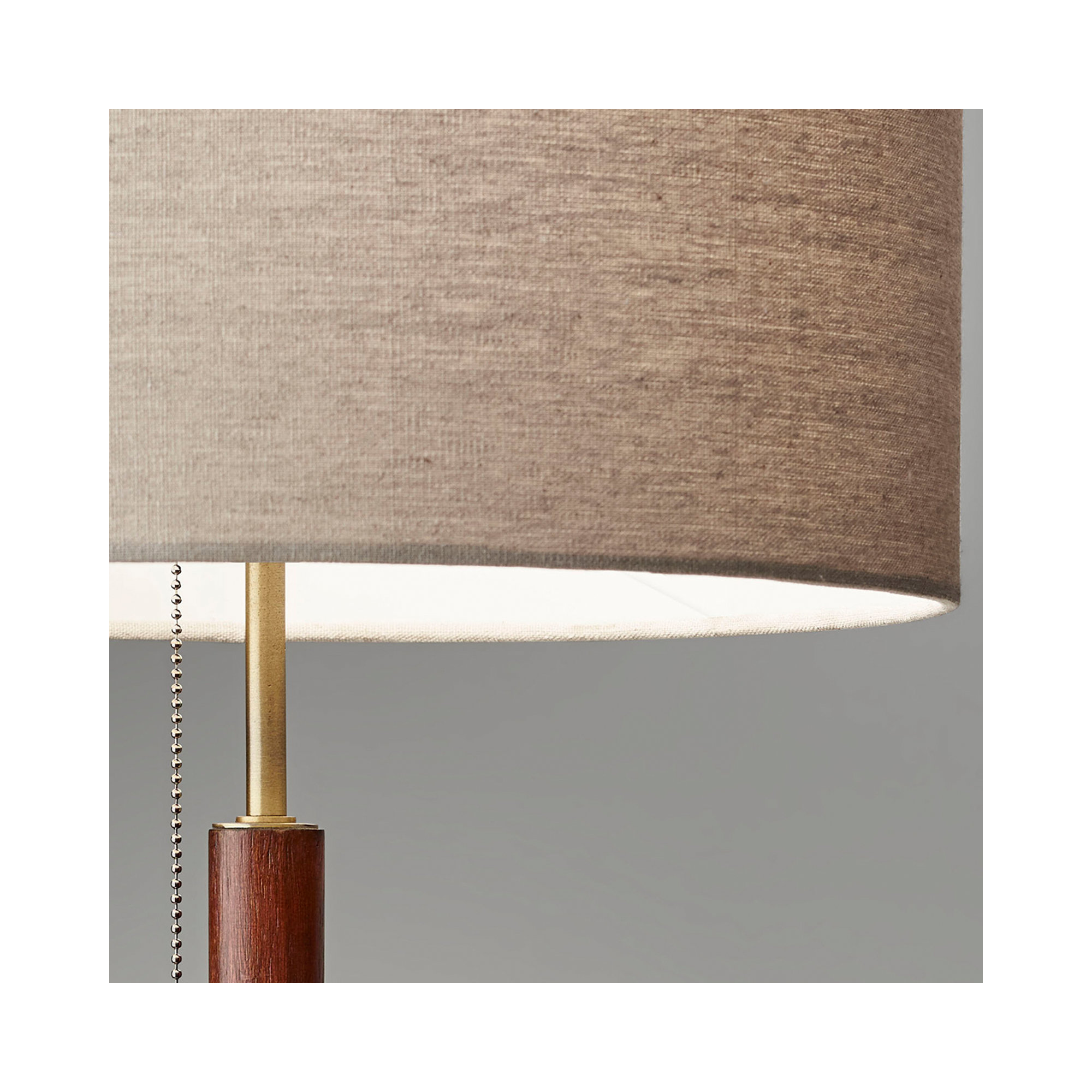 Fernando Table Lamp, Walnut Eucalyptus/Antique Brass, Gray