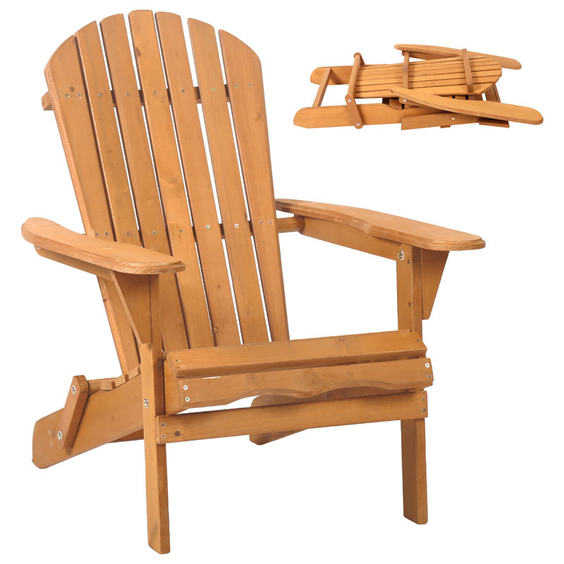 Chaise de jardin pliante Willacoochee Adirondack, chaise d'extérieur en bois pour foyer, cour, jardin et sièges de patio