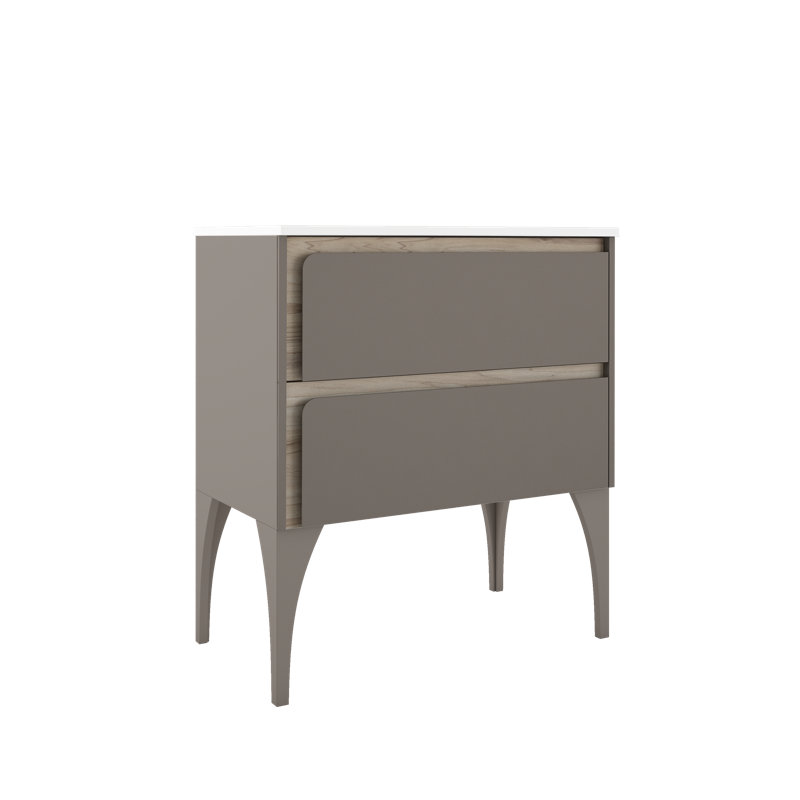 Base de meuble-lavabo simple Cordoba 32 seulement, Taupe / bois