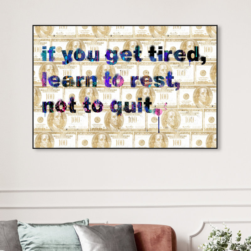 " Learn To Rest ", 36" H x 54" W, Black Floater Framed