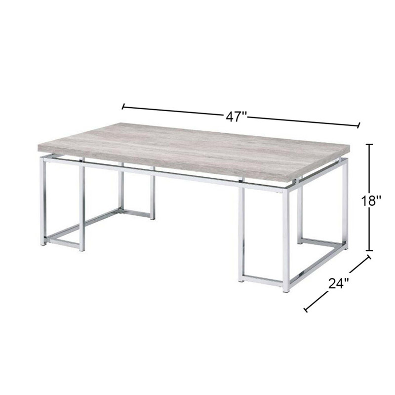 Table basse rectangulaire avec base en métal