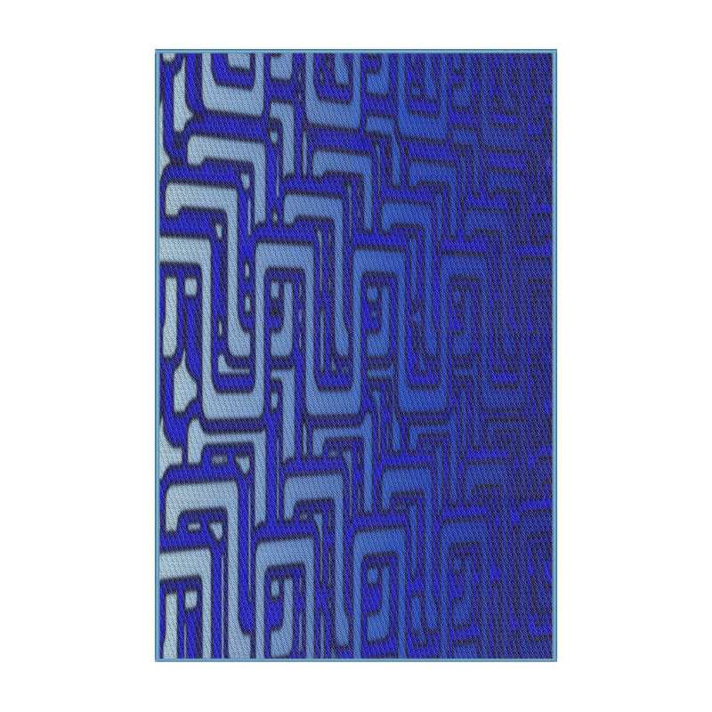 Tapis de zone bleue à motifs Peregrin, Rectangle 5 pi x 7 pi