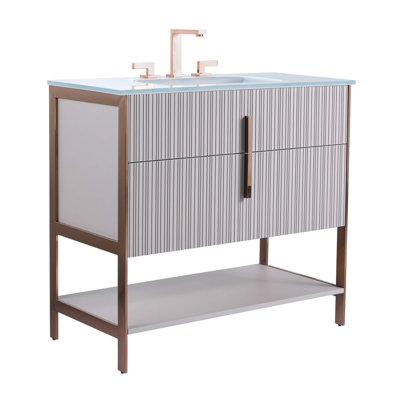 Meuble-lavabo simple avec plateau en verre Millisa