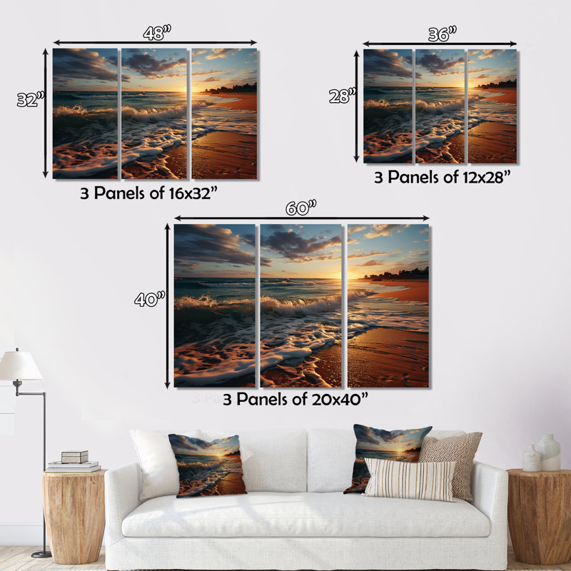 «Golden Sands A Mesmerisant», ensemble de reproductions d'art mural, H 28 po x l 36 po x P 1 po