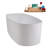 67" Streamline Soaking Matte White Stone Resin Freestanding Tub And Tray With Internal Drain In Polished Chrome