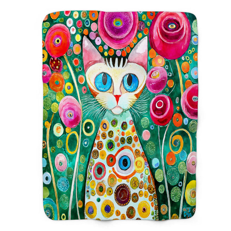 Hippy Kitty - 1 Piece Premium Blanket, Queen